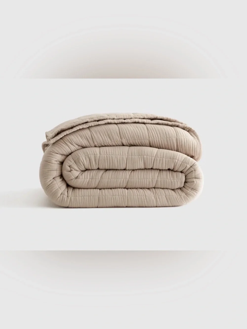 Quince Organic Cotton Box Quilt - Full / Queen size - Color: Dune